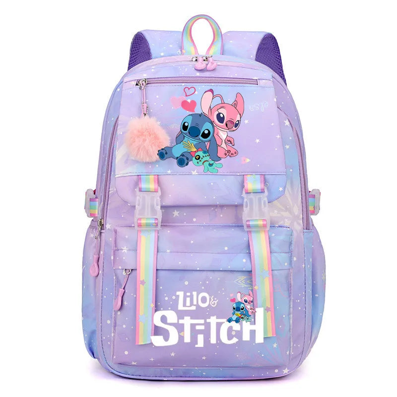 Mochila impermeable de gran capacidad de Lilo y Stitch para la escuela