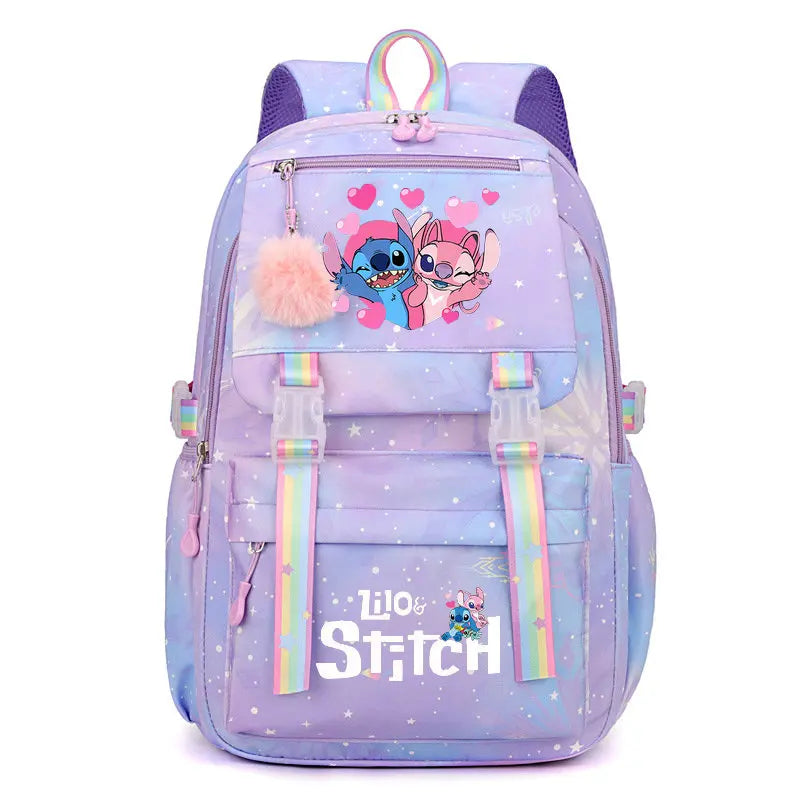 Mochila impermeable de gran capacidad de Lilo y Stitch para la escuela