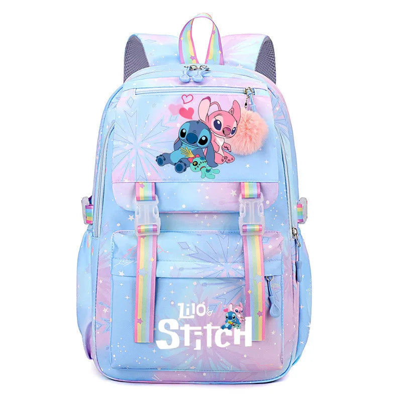 Mochila impermeable de gran capacidad de Lilo y Stitch para la escuela