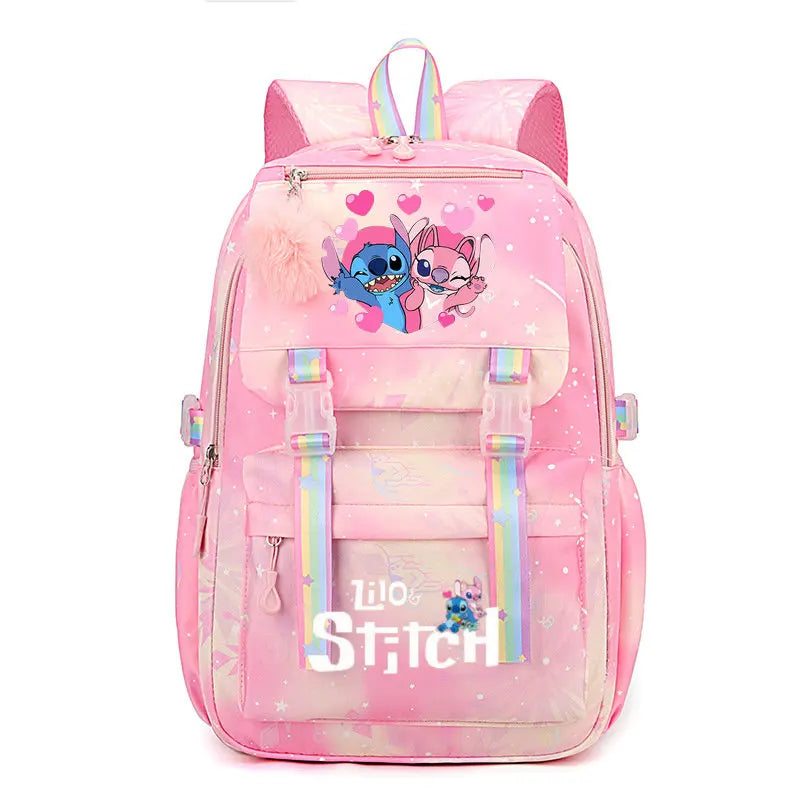 Mochila impermeable de gran capacidad de Lilo y Stitch para la escuela