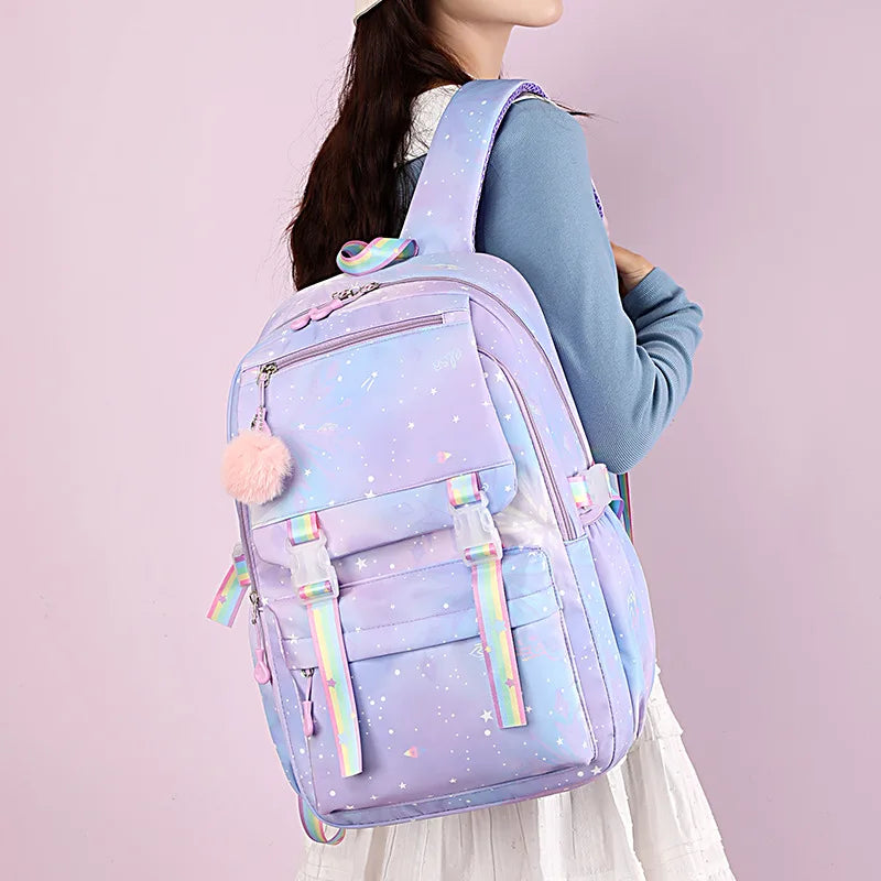 Mochila impermeable de gran capacidad de Lilo y Stitch para la escuela