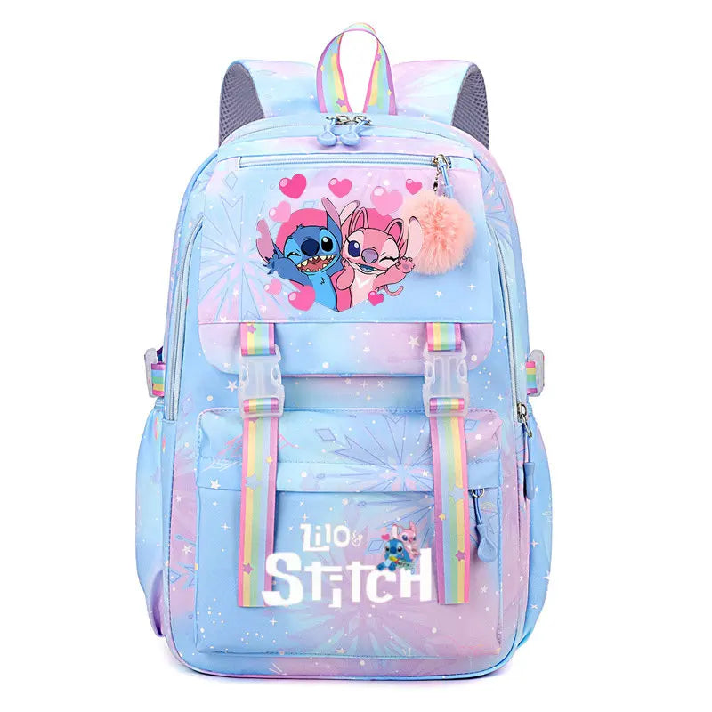 Mochila impermeable de gran capacidad de Lilo y Stitch para la escuela