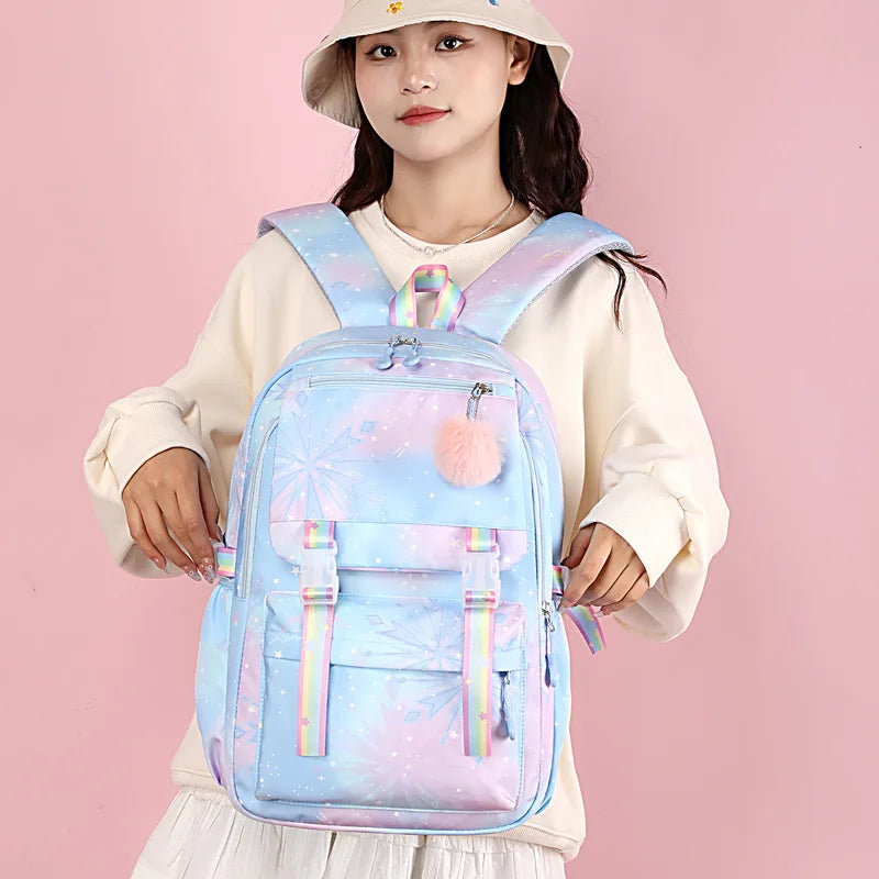 Mochila impermeable de gran capacidad de Lilo y Stitch para la escuela