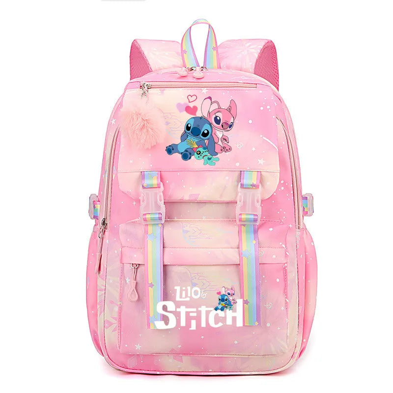 Mochila impermeable de gran capacidad de Lilo y Stitch para la escuela